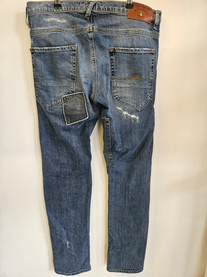 VIVIENNE WESTWOOD STRAIGHT JEANS DARK BLUE SIZE 12