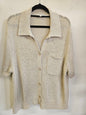 SPORTSCRAFT COTTON LINEN BLEND KNITTED SHIRT BEIGE SIZE XL