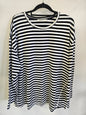 VINCENT COTTON LONG SLEEVE TOP BLACK AND WHITE STRIPE SIZE 16