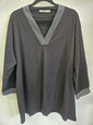 VINCENT LONG SLEEVE TOP BLACK WITH STRIPE CUFF SIZE 16