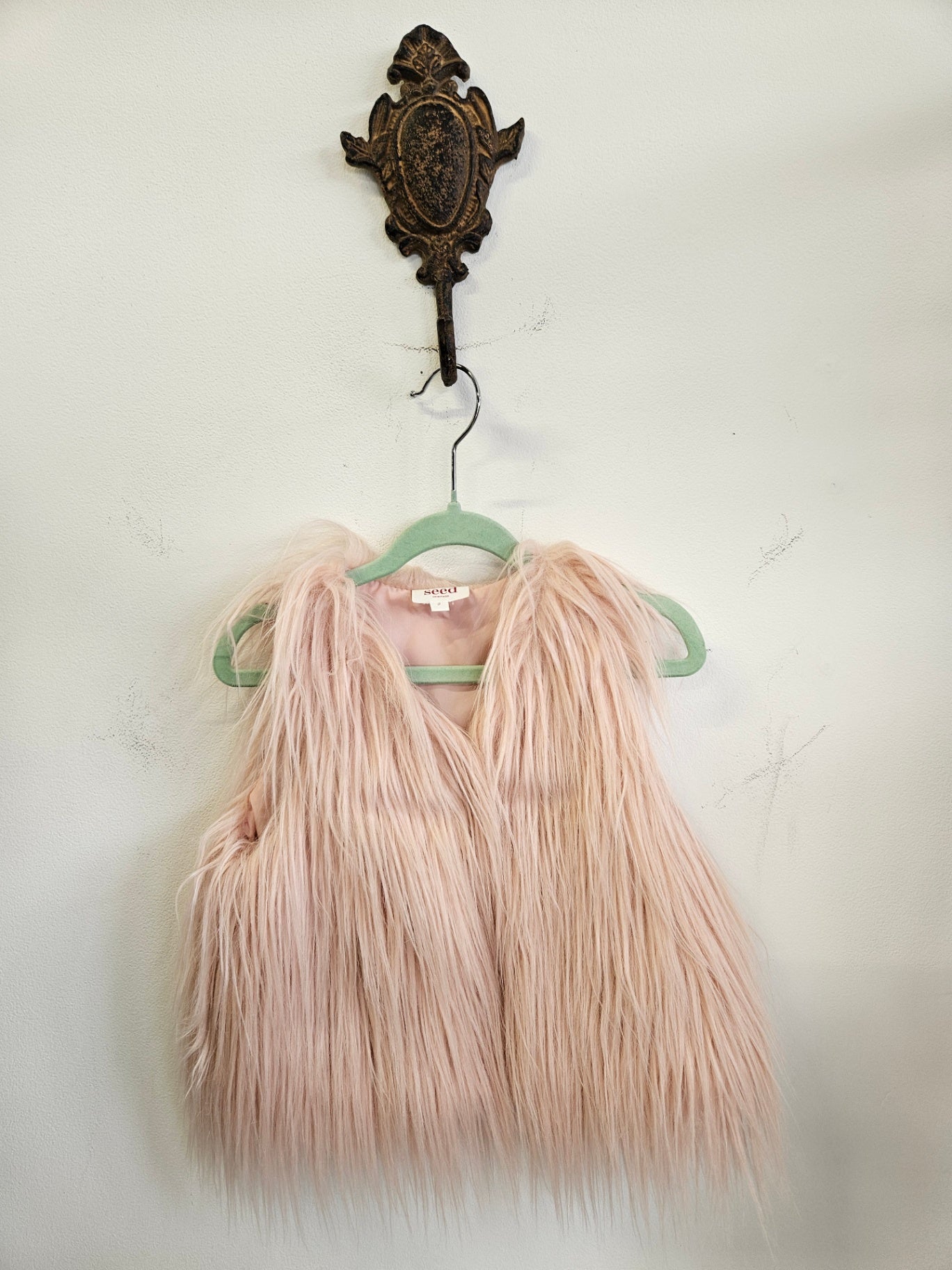 SEED FAUX FUR VEST PINK SIZE 2Y