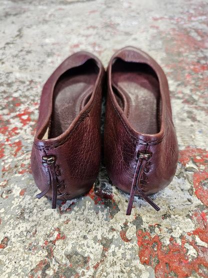 FRYE LEATHER BALLET FLAT BURGUNDY SIZE 8.5