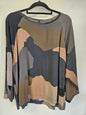 NYNE SILK LONG SLEEVE TOP GREY PINK CAMO SIZE 14