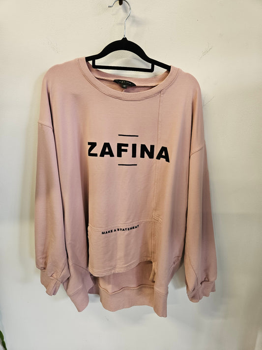 ZAFINA COTTON SPANDEX SWEATSHIRT PINK SIZE 16