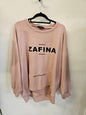 ZAFINA COTTON SPANDEX SWEATSHIRT PINK SIZE 16