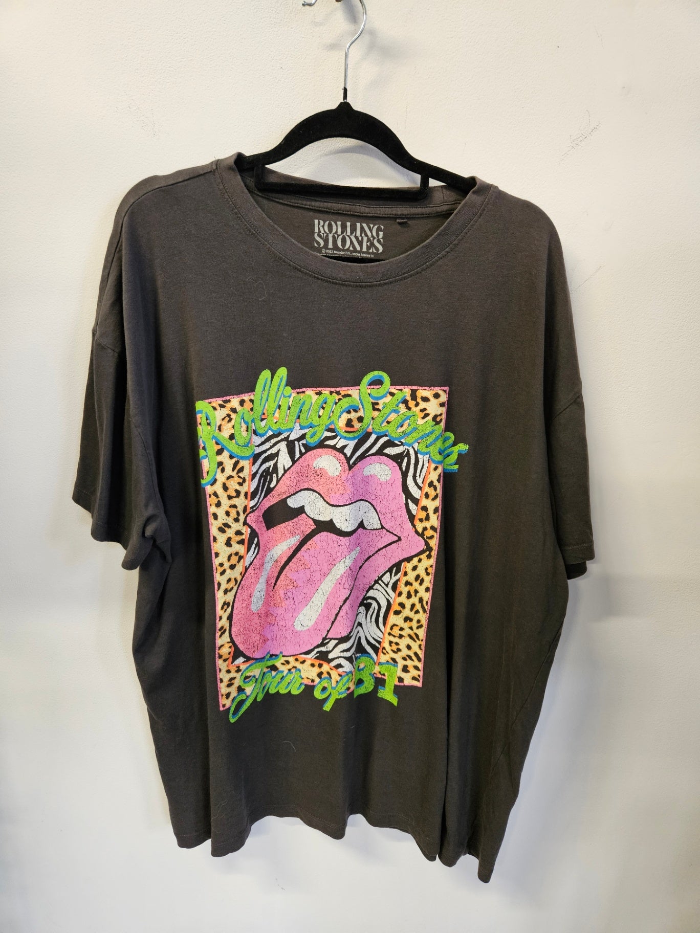 ROLLING STONES COTTON T SHIRT GREY BRIGHT PRINT SIZE 18