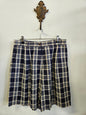 A/X LINEN COTTON BERMUDA SHORT NAVY BLUE PLAID SIZE 12