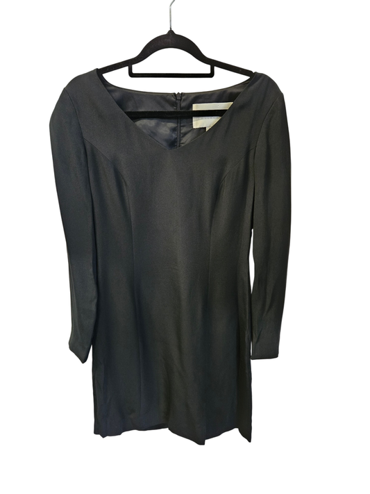 HUGO BUSCATI LONG SLEEVE MINI DRESS BLACK SIZE XS