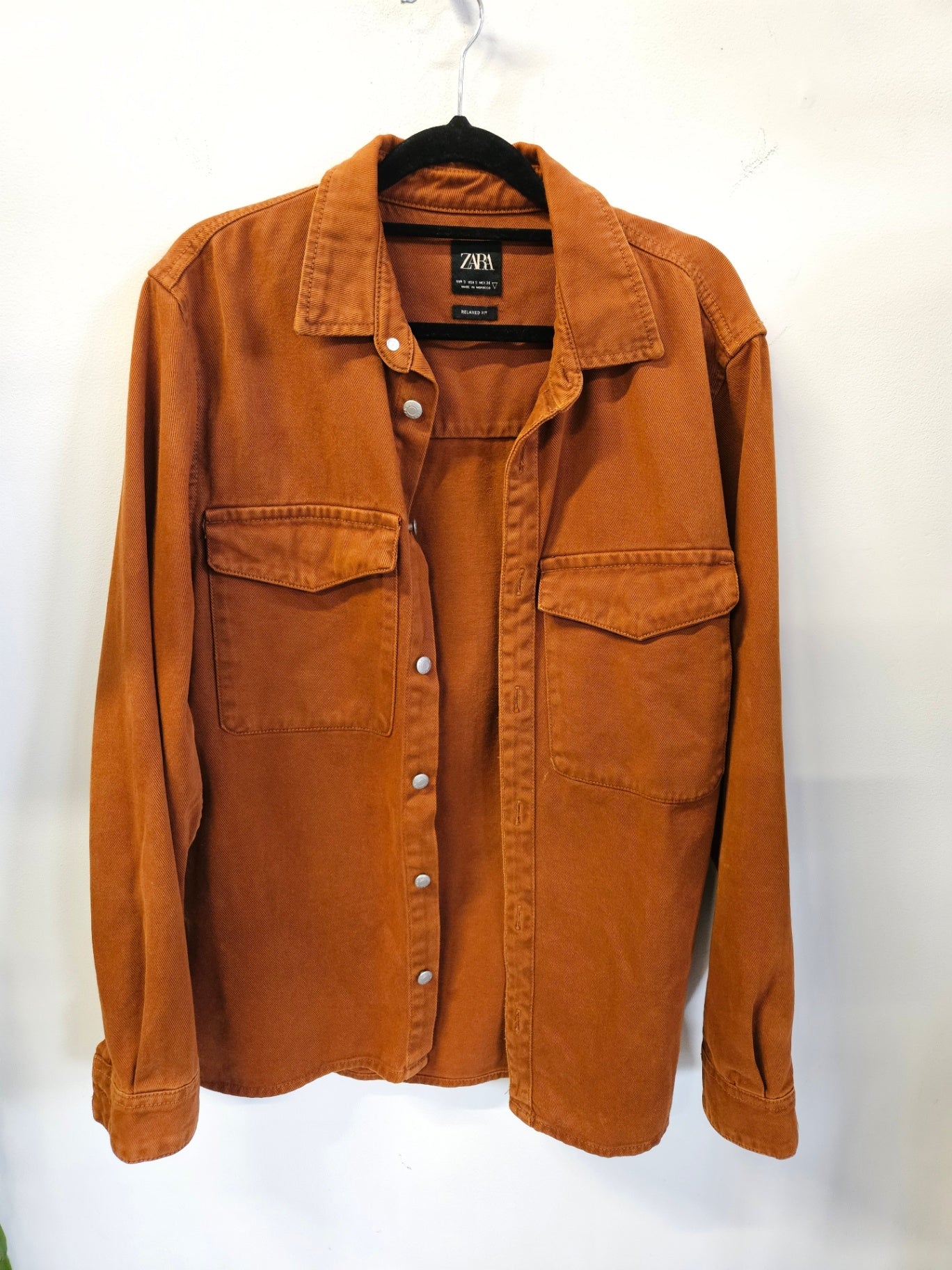 ZARA DENIM SHACKET RUST SIZE S