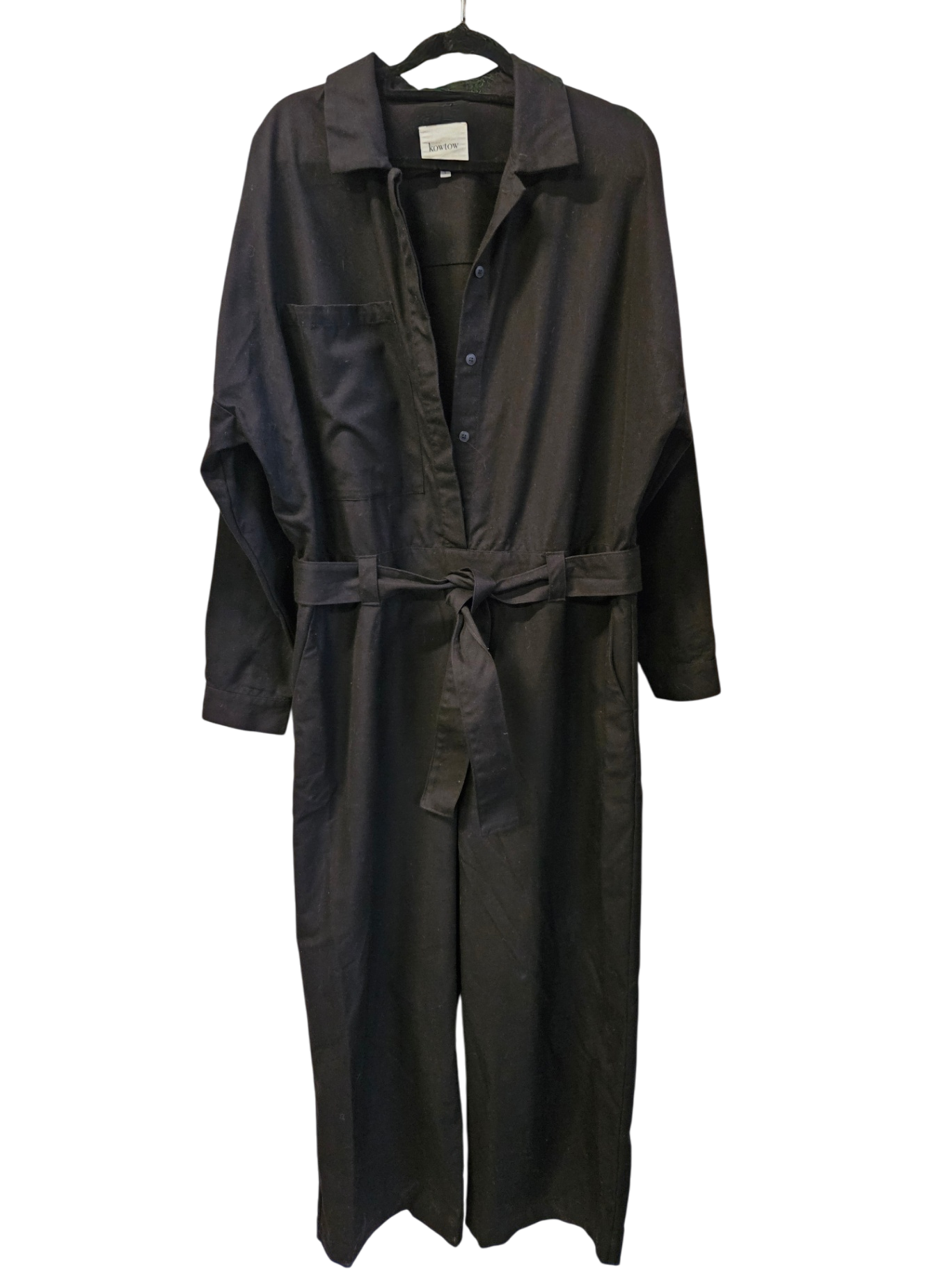 KOWTOW COTTON BOILER SUIT BLACK SIZE 12
