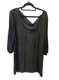 HOPETOWN NZ RAYON SILK TRIM LONG SLEEVE MINI DRESS BLACK SIZE 14