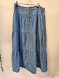 CHAMBRAY MAXI SKIRT MID BLUE SIZE 12