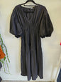 VINE APPAREL COTTON MID SLEEVE MAXI DRESS BLACK SIZE 12