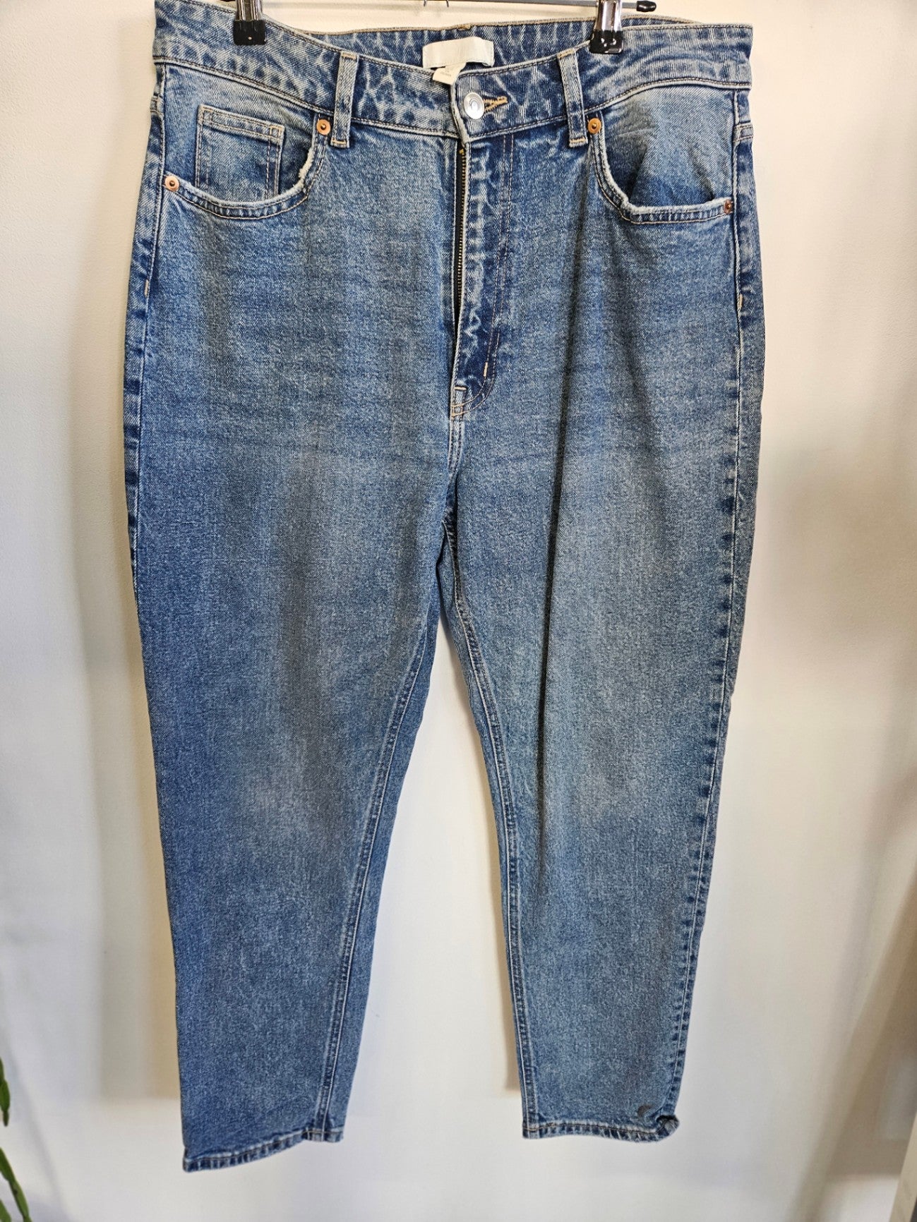 H&M DENIM JEANS MID BLUE SIZE 14