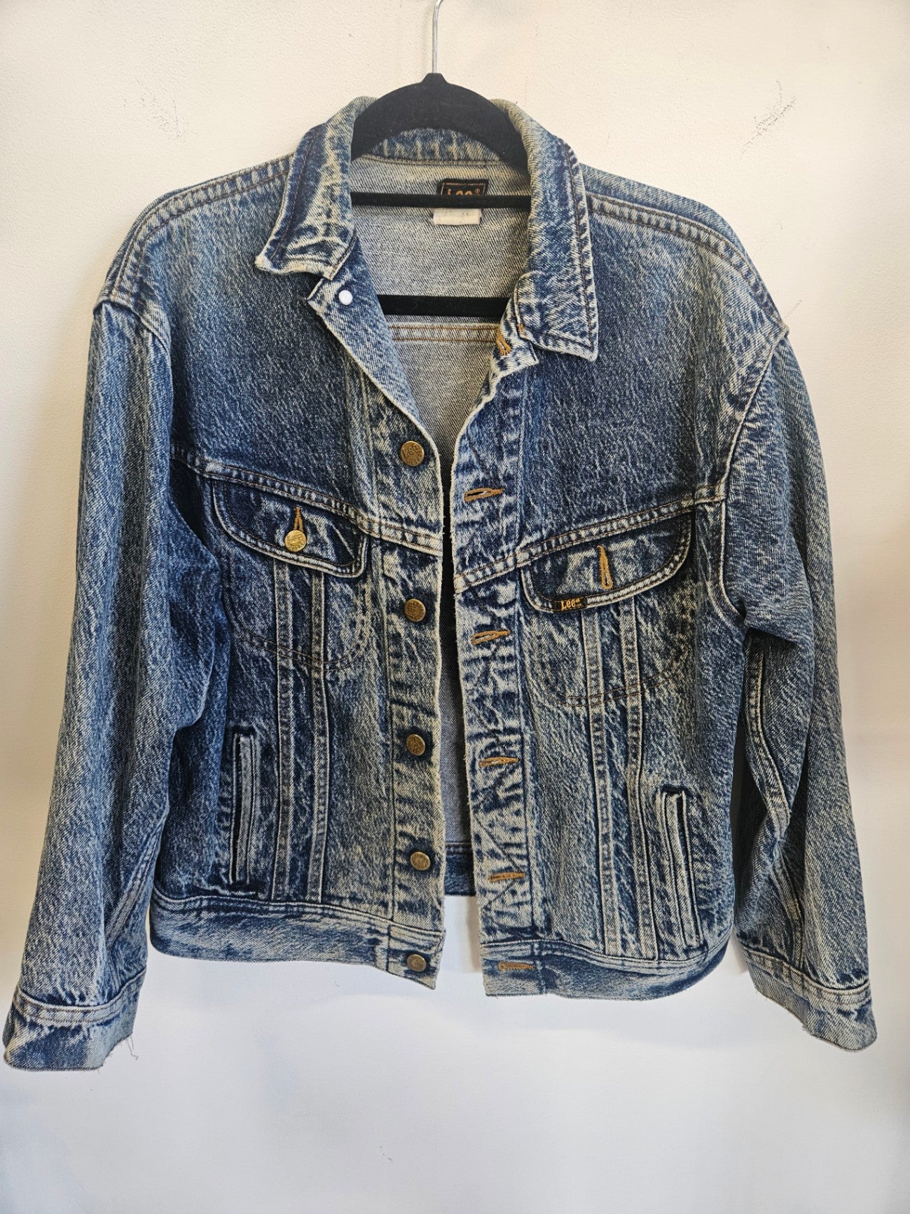 LEE DENIM JACKET ACID WASH BLUE SIZE L