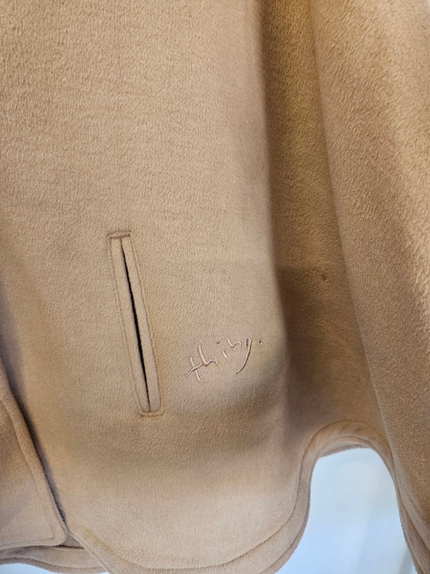 THING THING WOOL BLEND CAPE JACKET BEIGE SIZE 10