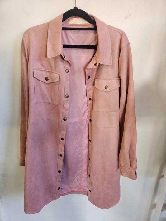 COOP. SUEDE LOOK JACKET PINK SIZE M