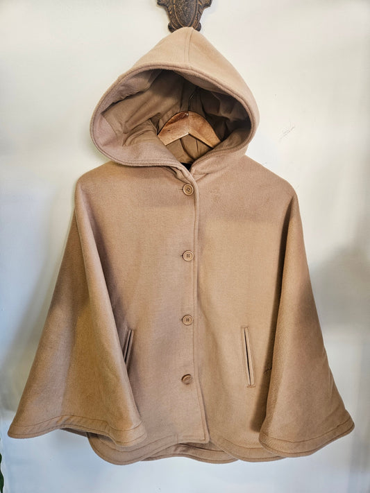 THING THING WOOL BLEND CAPE JACKET BEIGE SIZE 10