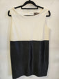 CALVIN KLEIN NYLON LYCRA DRESS CREAM BLACK SIZE S/M