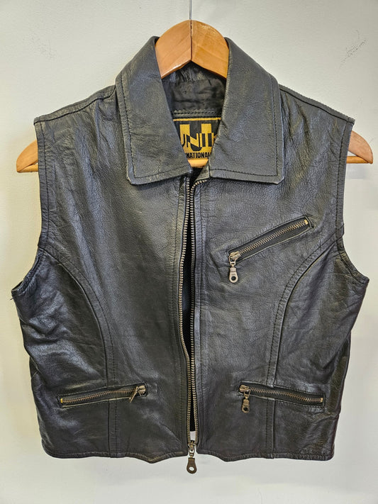 JUNK LEATHER VEST BLACK SIZE M/L