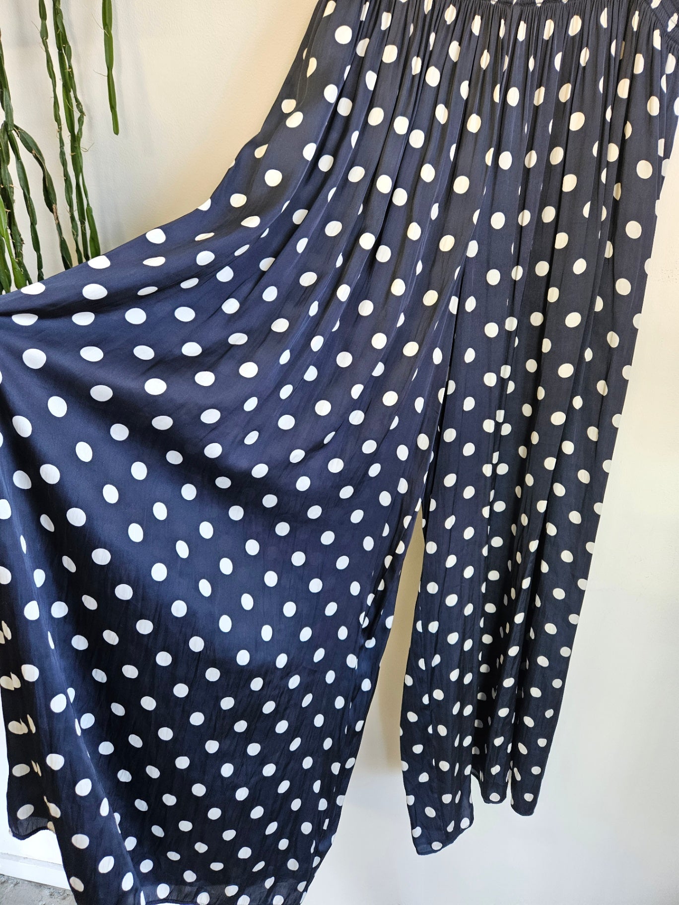 COUNTRY ROAD PALAZZO PANTS NAVY WHITE SPOT SIZE 10