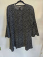 LONG SLEEVE MINI DRESS BLACK WHITE SPOT SIZE 8