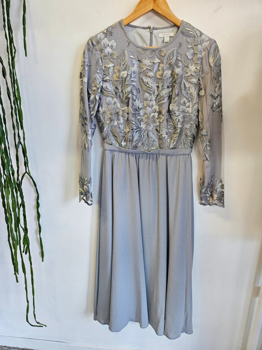 JAN BACH FORMAL DRESS GREY SILVER SIZE 10