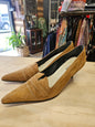 OVERLAND SUEDE KITTEN HEELS BROWN SIZE 7.5