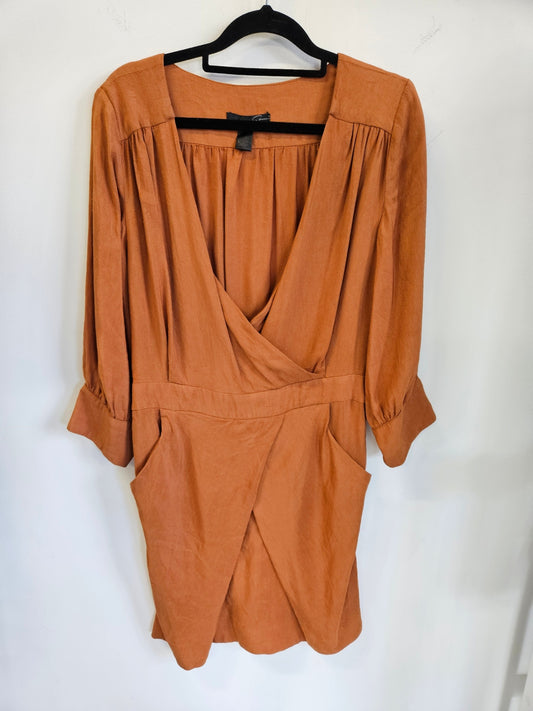 MNG SUIT LINEN DRESS RUST SIZE L