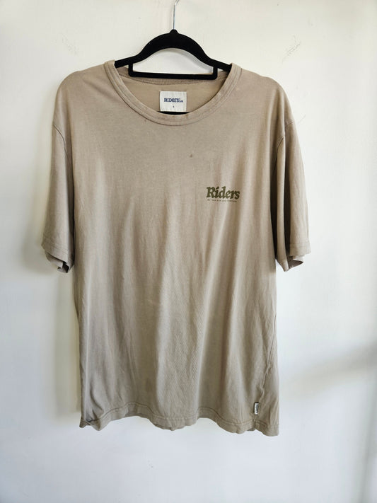 RIDERS LEE COTTON T SHIRT BEIGE SIZE S