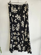 MINERAL VISCOSE LINED MIDI SKIRT BLACK WHITE ABSTRACT SIZE 12