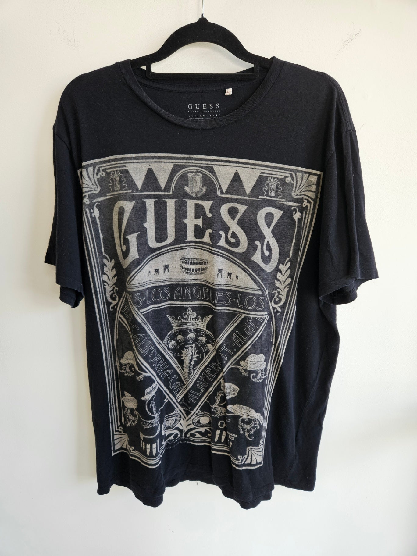 GUESS COTTON T SHIRT BLACK SIZE XL