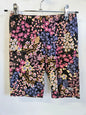 RUNNING BARE LYCRA NYLON ACTIVE SHORTS PINK BLACK FLORAL SIZE 12