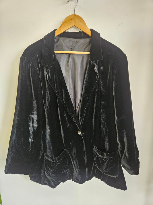 VINTAGE VELVET JACKET BLACK SIZE XL