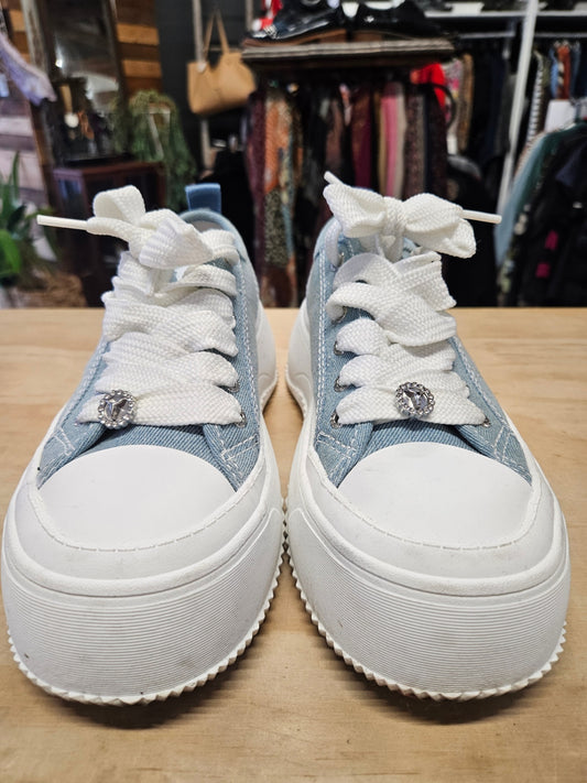 WINDSOR SMITH CANVAS SHOES DENIM WHITE SIZE 9