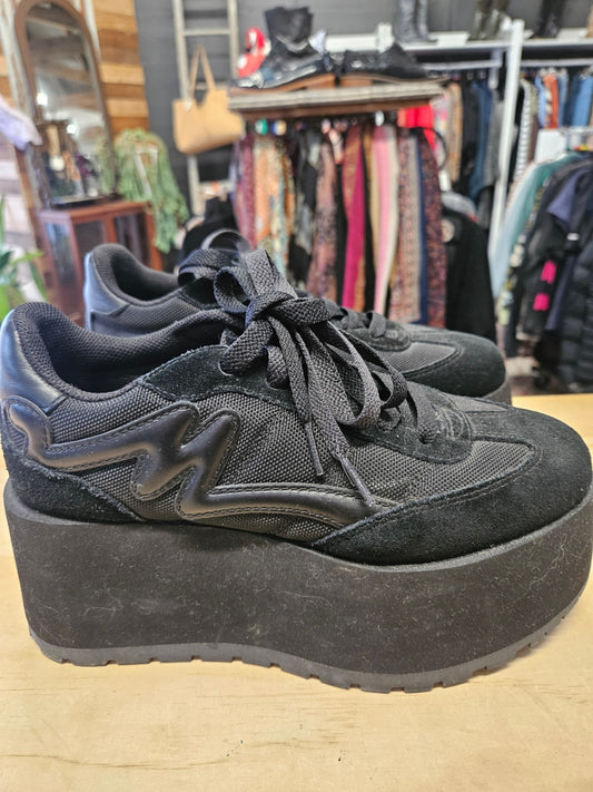 MARC JACOBS SUEDE PLATFORM SHOES BLACK SIZE 9