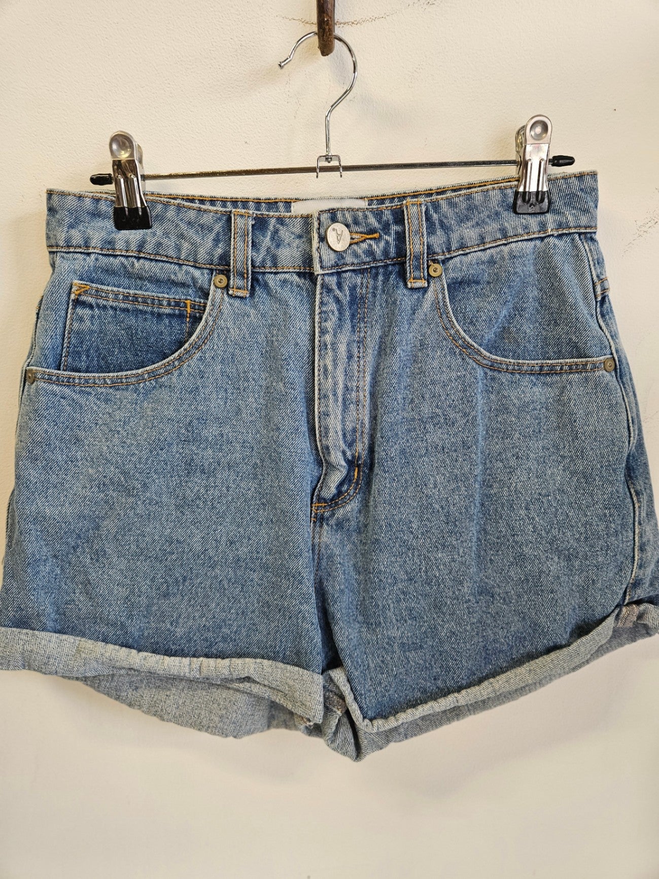 A BRAND DENIM SHORTS MID BLUE SIZE 8
