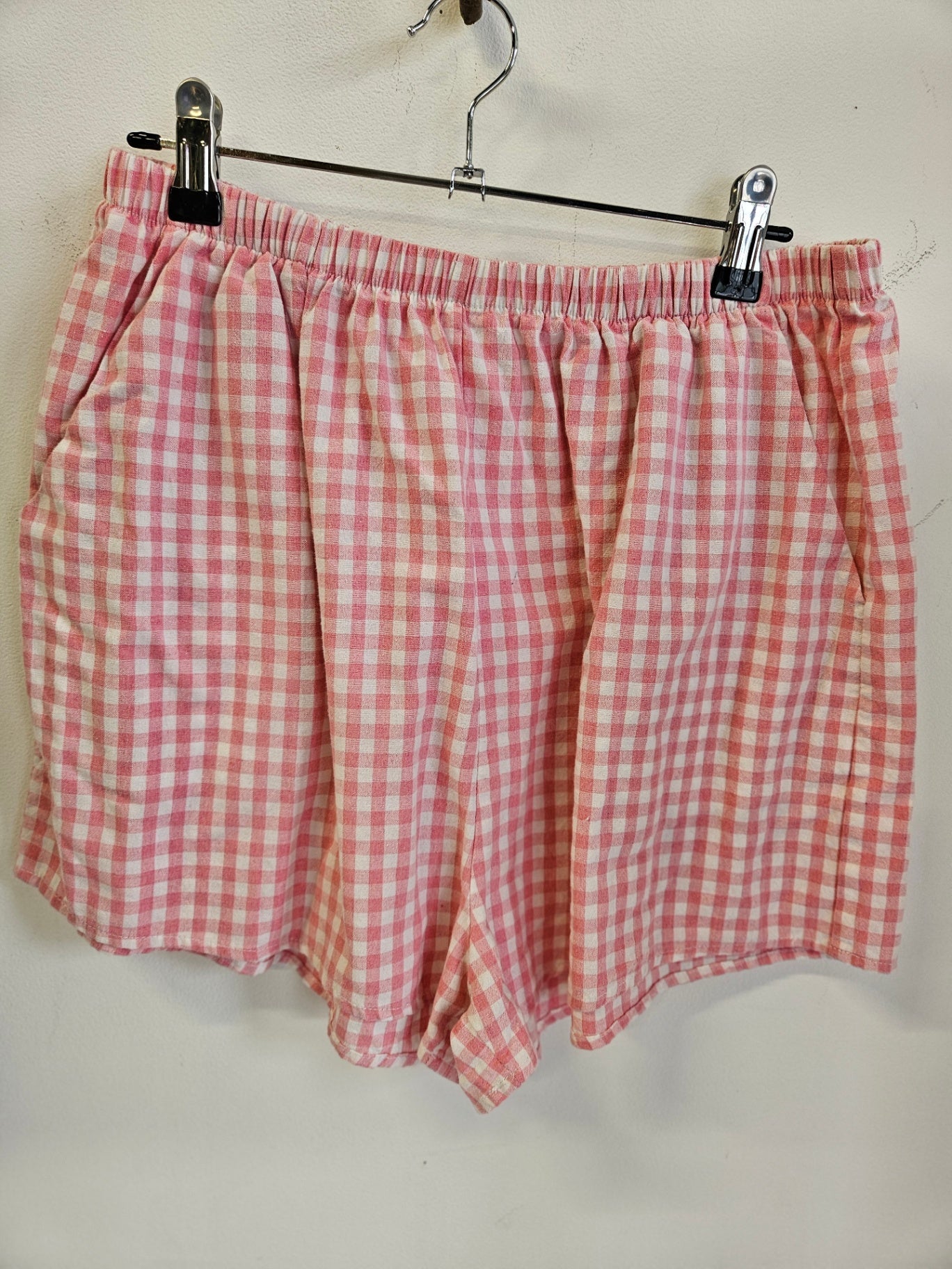 BY FRANKIE LINEN SHORTS PINK GINGHAM SIZE L