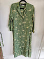 ZARA COTTON DRESS GREEN PALM SIZE M