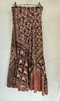 VINTAGE COTTON WRAP SKIRT RED BLACK BEIGE SIZE S