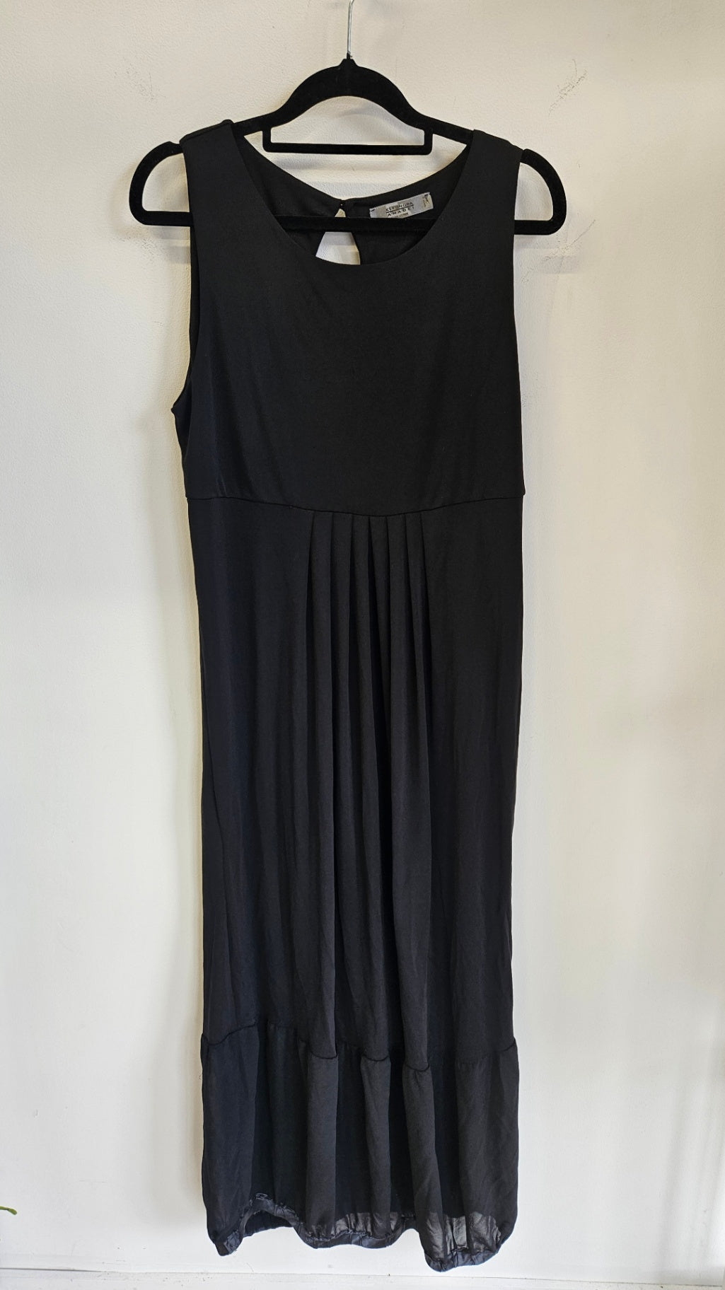 ELENORA AMADEI POLYESTER SLEEVELESS MAXI DRESS BLACK SIZE S