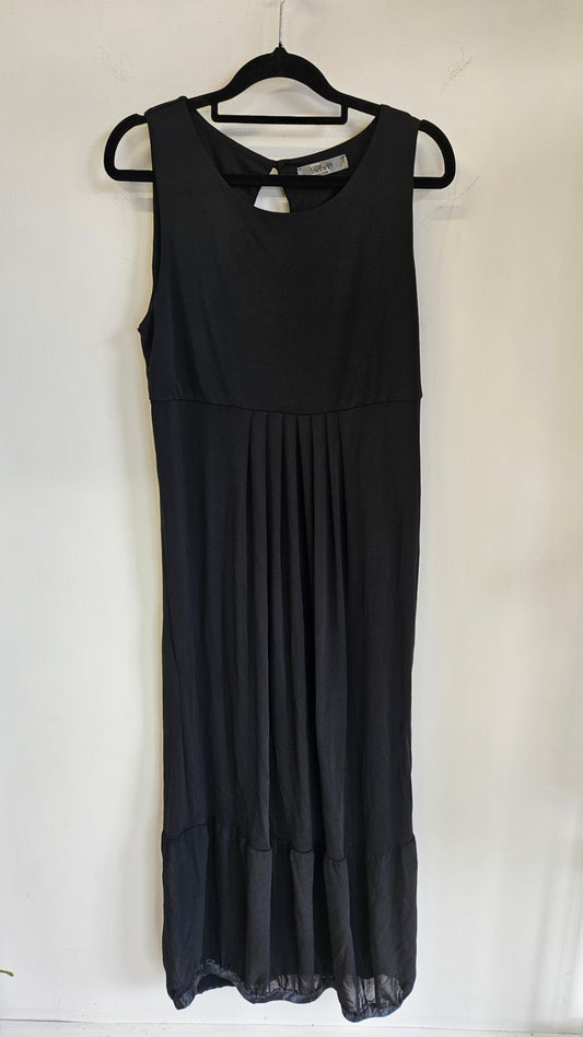 ELENORA AMADEI POLYESTER SLEEVELESS MAXI DRESS BLACK SIZE S