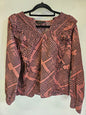 STATE OF PLAY COTTON LONG SLEEVE TOP DARK DUSKY PINK SIZE 8