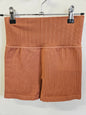 LORNA JANE RIBBED SHORTS TERRACOTTA SIZE XS