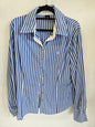 DANIEL HECHTER COTTON LONG SLEEVE SHIRT BLUE WHITE STRIPE SIZE L