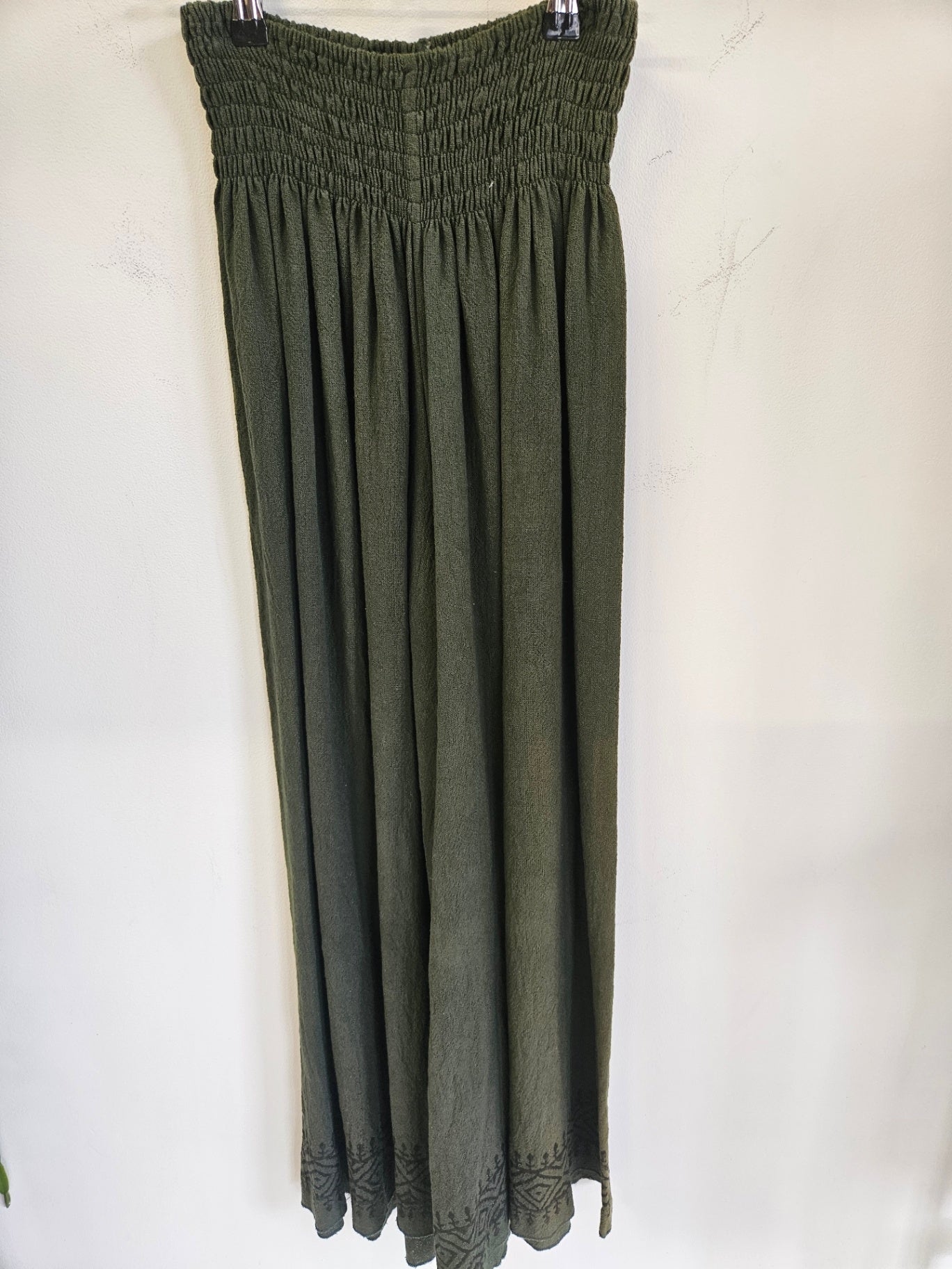MADE IN INDIA COTTON PANTS FORREST GREEN SIZE XS