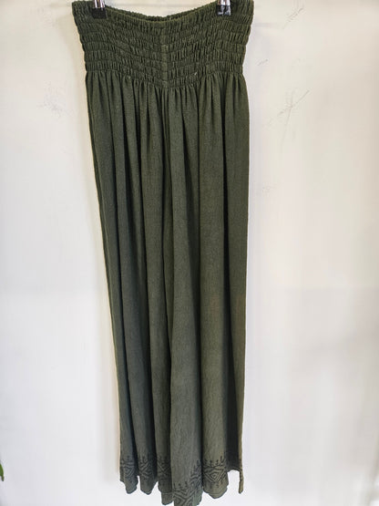 MADE IN INDIA COTTON PANTS FORREST GREEN SIZE XS