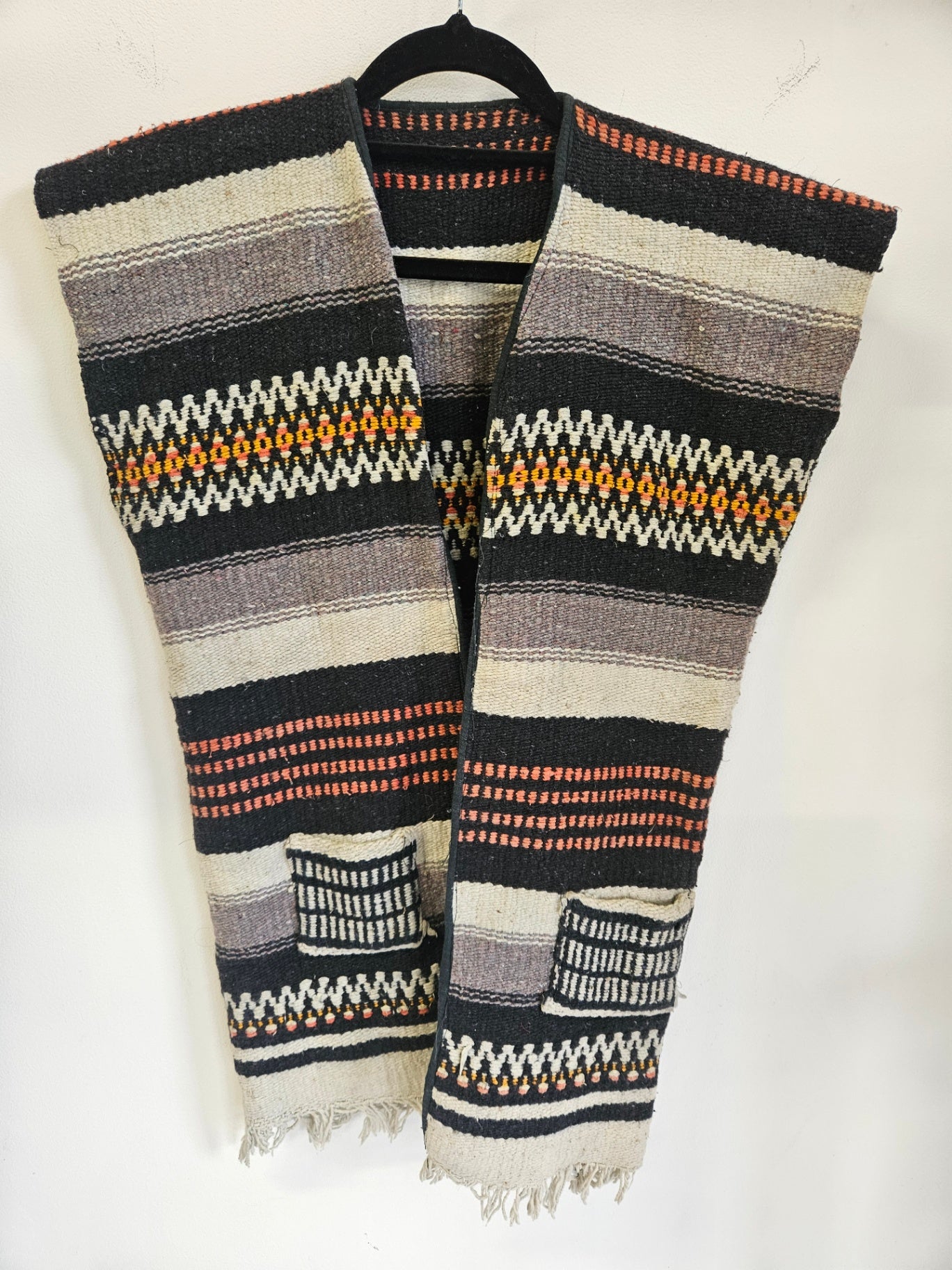 UNBRANDED WOVEN COTTON VEST CREAM AZTEC SIZE M