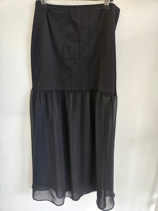 BACKSTAGE POLYESTER MAXI SKIRT BLACK SIZE L