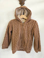 KNIT FAUX SHERPA LINED JACKET BROWN SIZE 6